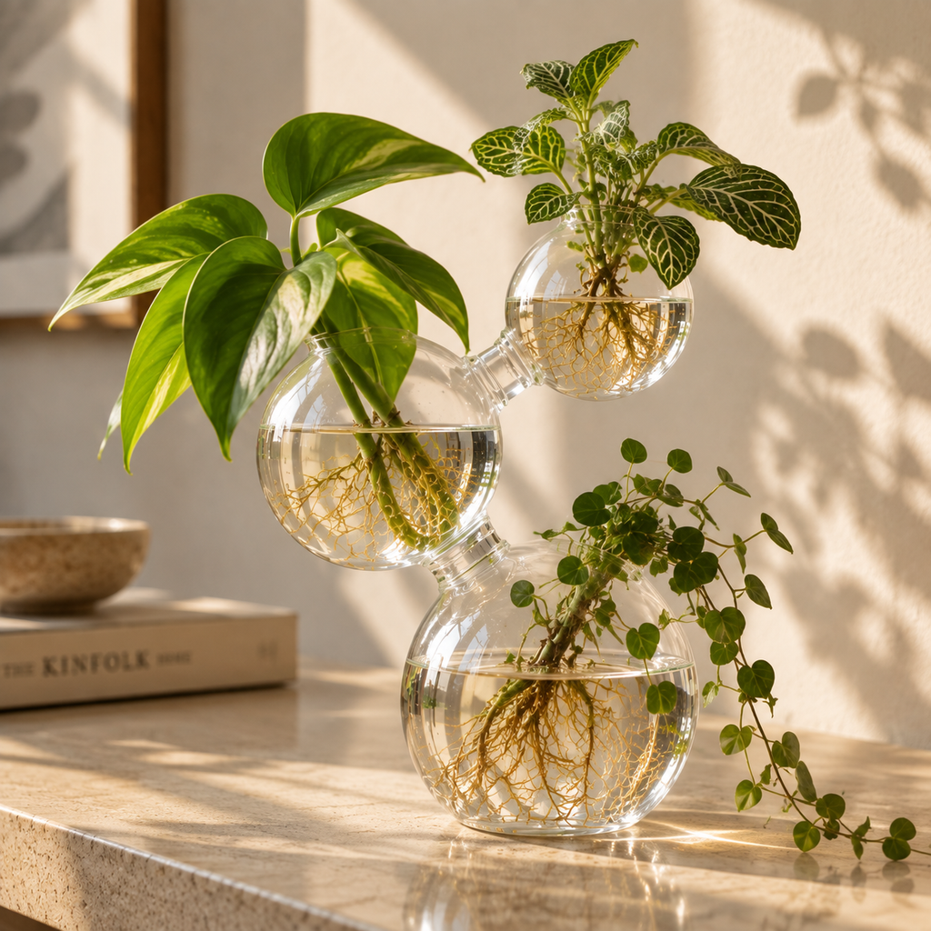 Triple Sphere Glass Propagation Vase
