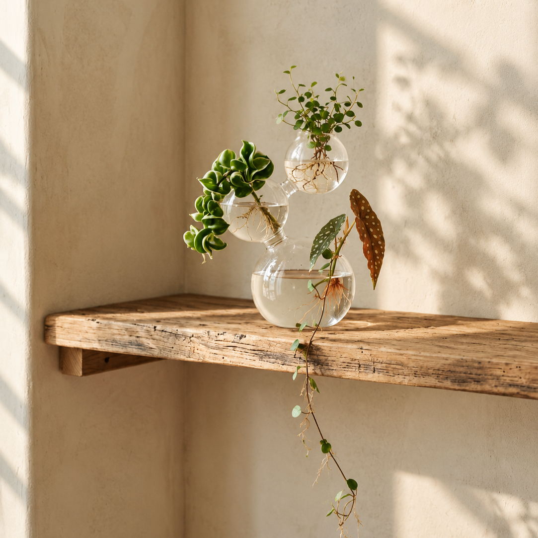 Triple Sphere Glass Propagation Vase