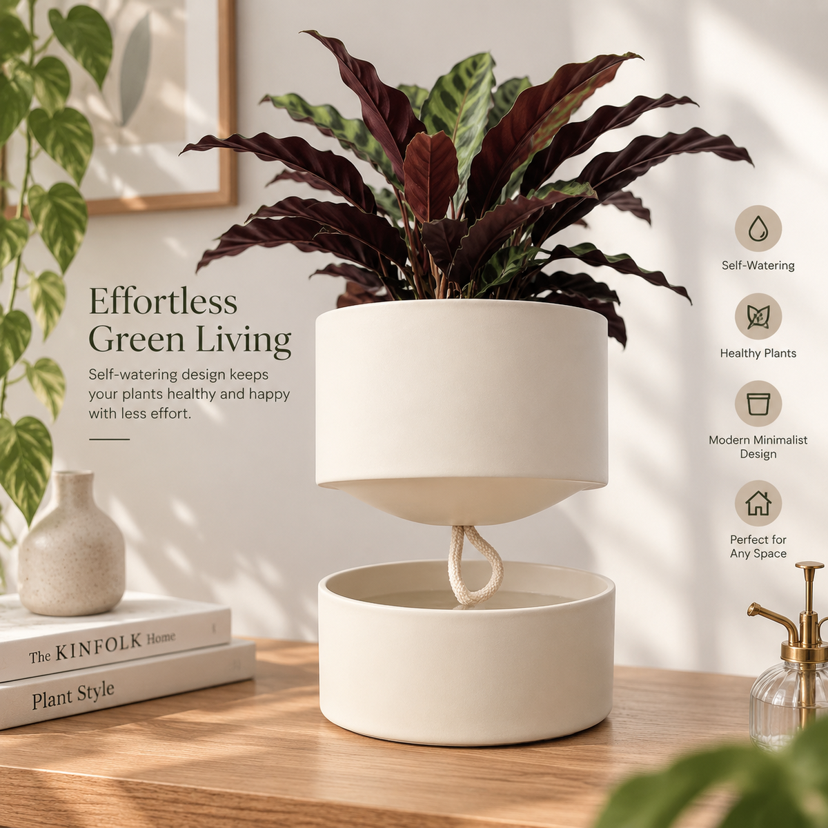 EverGrow Minimalist Self-Watering Planter